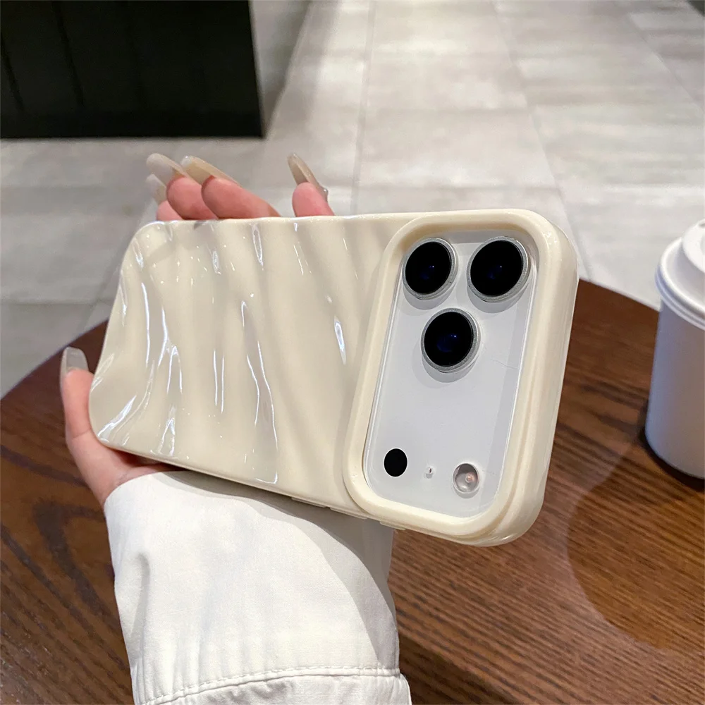 Mattiertes Wellenmuster, schlichte Handyhülle für iPhone 17 Air 16e 16 15 14 Plus 13 12 11 Pro Max 7 8 SE 2020 2022 stoßfeste Abdeckung – Detail 12