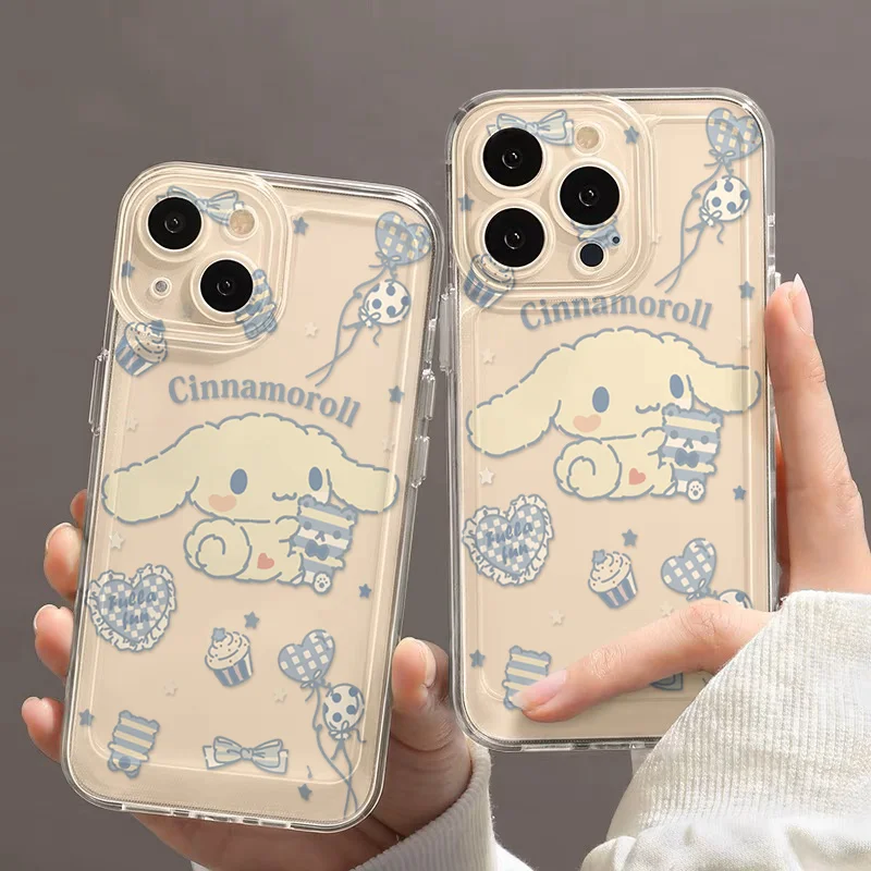 Sanrio Hello Kitty Cinnamoroll Phone Case For Iphone 15 14 13 12 11 Pro Max 7 8 Plus X XR XS Max Girl Gift Anti drop Phone Cases