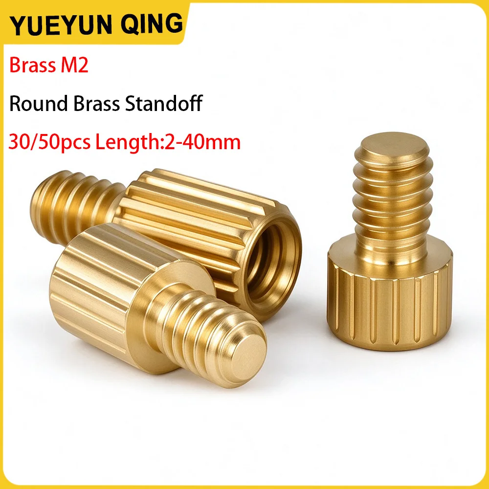 30/50pcs M2 Brass Threaded Motherboard Standoff Male to Female Board Rack Stud Spacing Screws Bolts Spacer For PCB Board