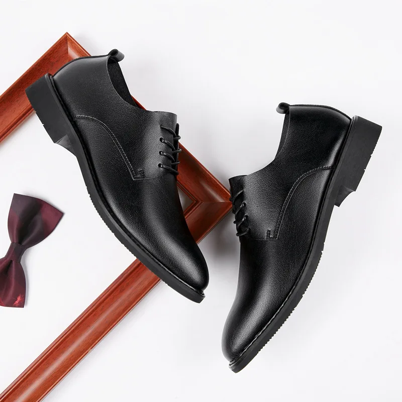 Chaussures en Cuir Souple à Lacets pour Homme, Chaussures d'Affaires, de Mariage, Décontractées, à la Mode, Printemps/Été