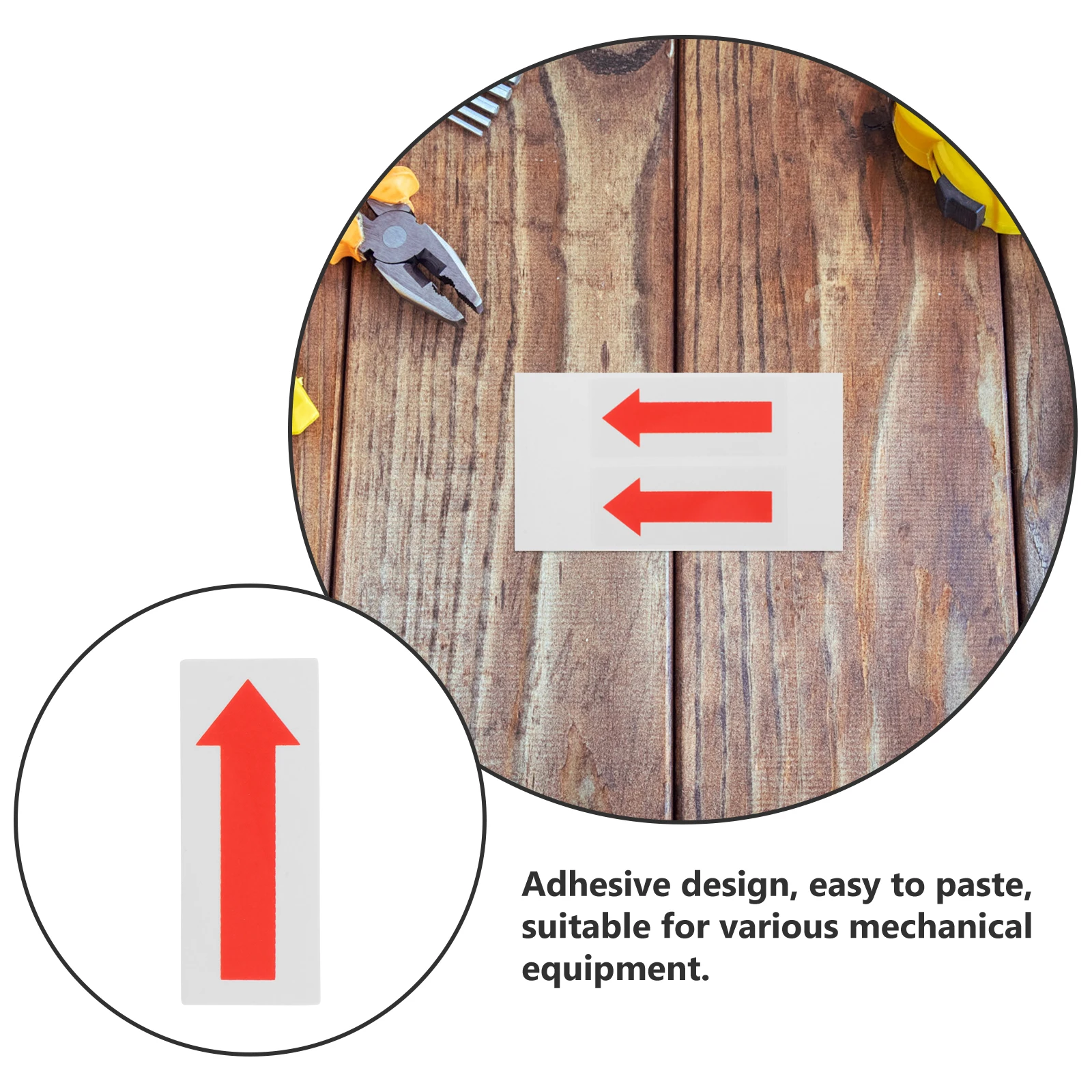 6 Pcs Stickers Direction Arrow Fire Action Notice Sign Decal Safety High Pressure Directional Red Signs