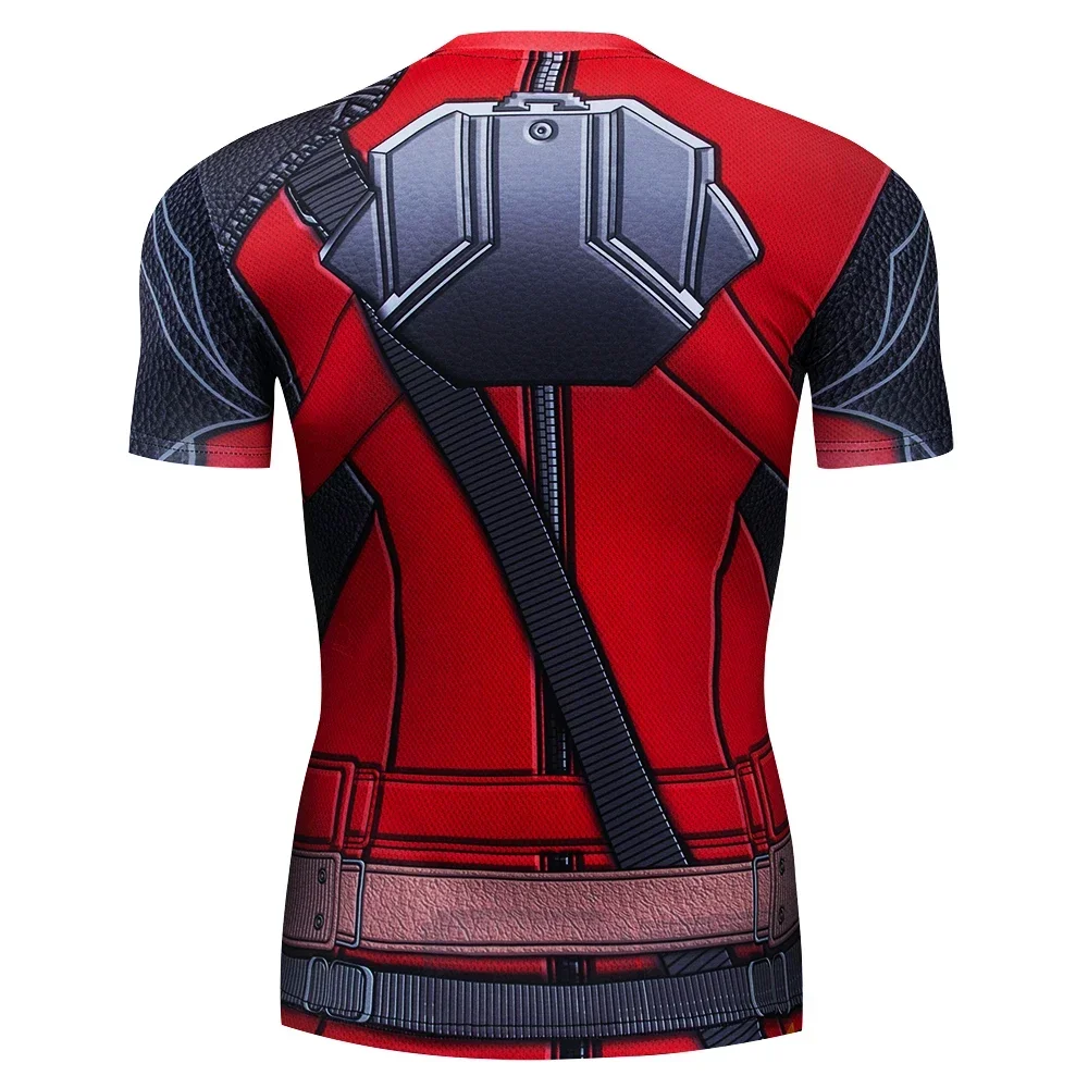 Summer 3D Printed Anime Male T Shirts Avengers Deadpool Men\'s Fitness Tight T-Shirts Fashion Quick Dry Short Sleeve Tops