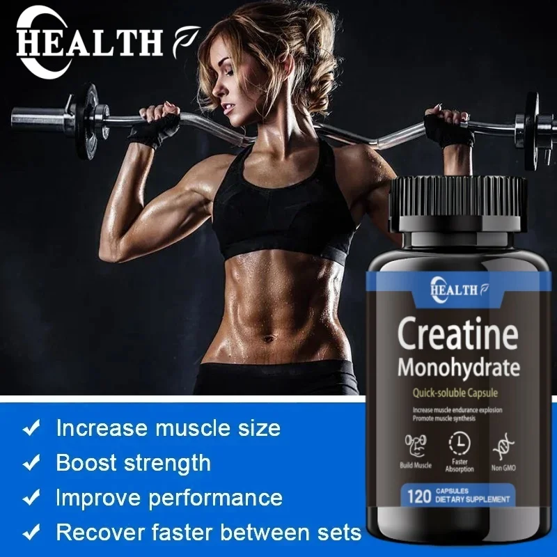 Creatine Monohydrate Capsules 120ct 3000mg Per Serving GlutenFree NonGMO