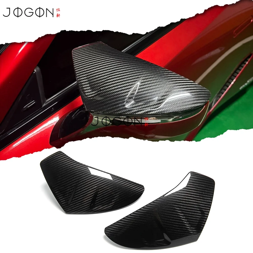 For Lexus ES 2019 2020 2021 2022-2025 Dry Carbon Fiber Exterior Car Side Wing Rear View Mirror Stick On Cover Trim Accessories