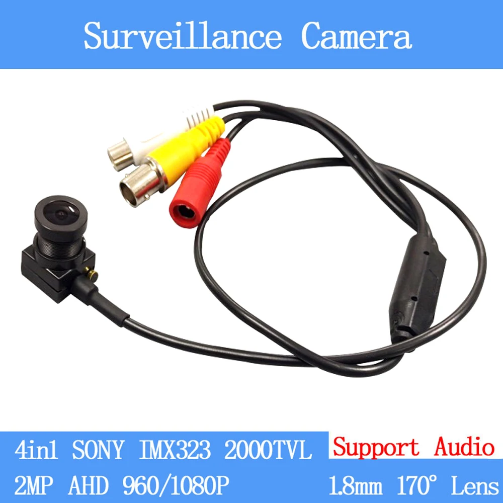 

AHD CVBS 4in1 2000TVL CCTV CAMERA Wider Angle 170° SONY IMX323 HD 2MP 1080P Security Surveillance Camera With Audio Microphone