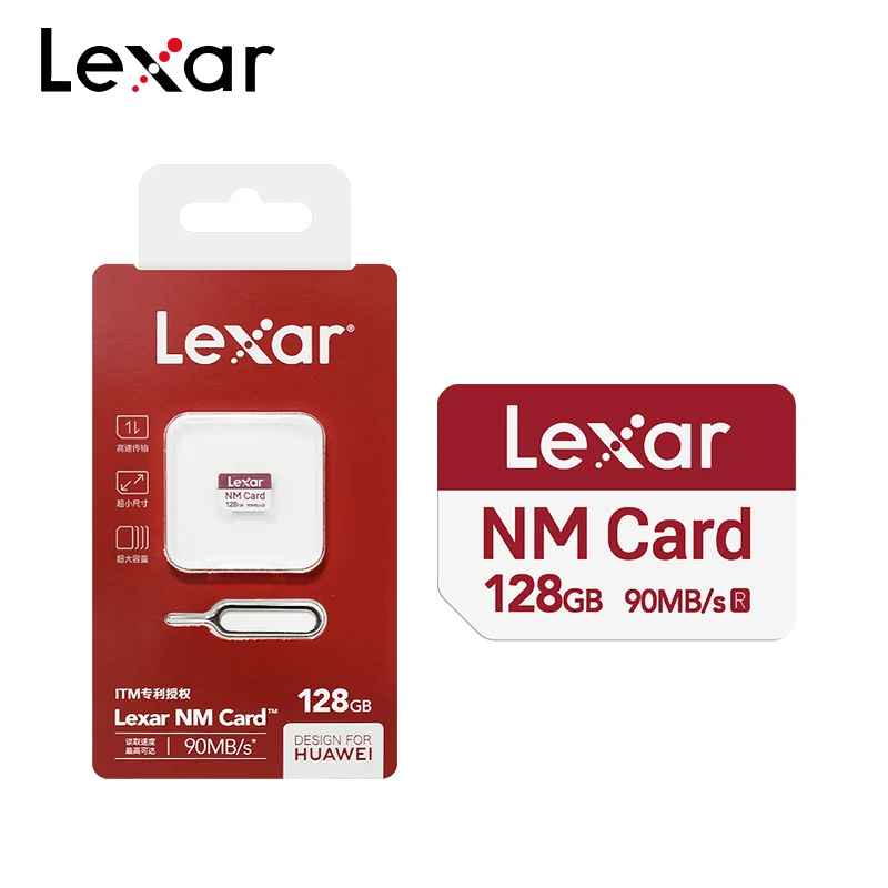 Lexar-Tarjeta Nano Original para teléfono Huawei, memoria Flash de alta velocidad de 256GB, máx. 90 MB/s, 128GB