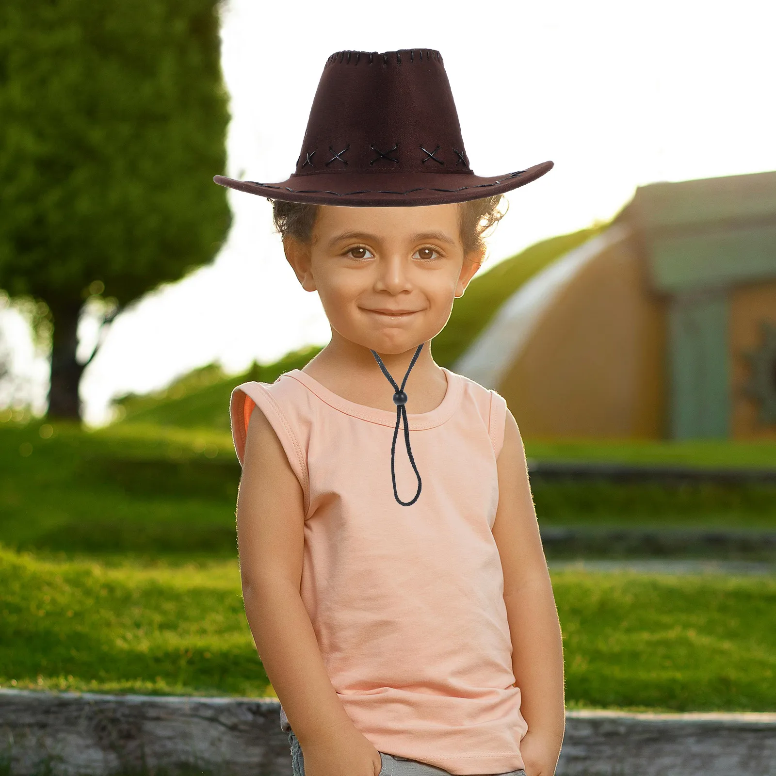

Children Cowboy Hat Kids Hats Girls Boys Western Polyester UV Protection Breathable Decorative Party Travel Accessories Cowgirl