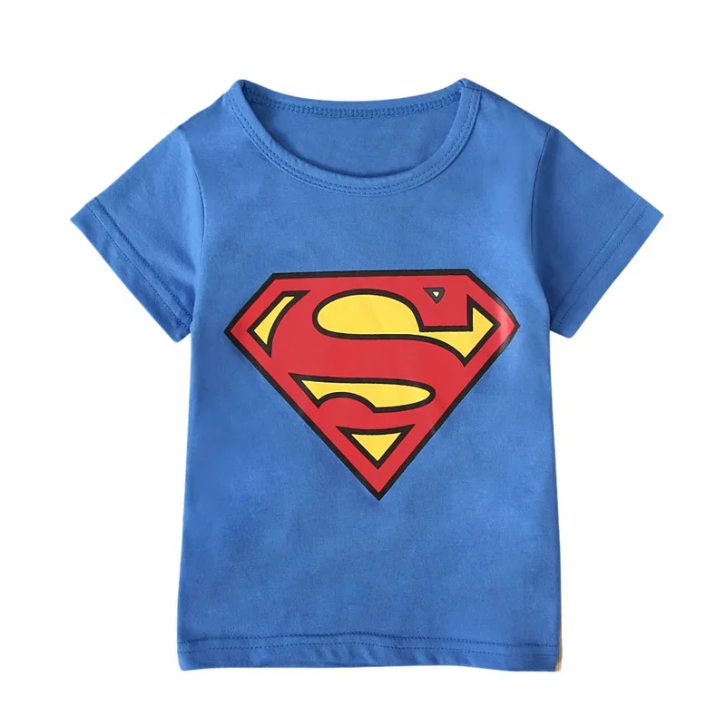 2024 Summer T-shirt Children Clothes Kawaii Superman T Shirts Anime Casual Clothes Kid Girl Boy Cartoons Top Tee Shirt Children