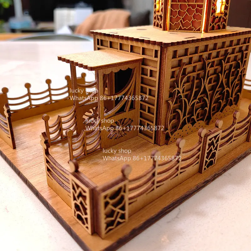 3D Three-dimensional Puzzle Tower Building Block Handmade Model Ornament