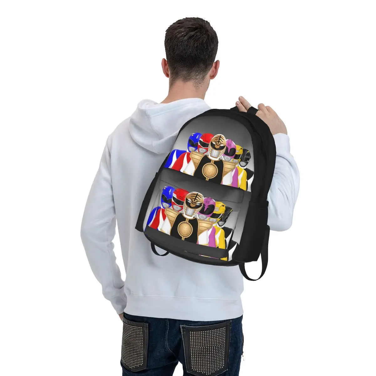 Mighty Morphin Power Ranger Mochilas para Meninos e Meninas, Estudantes Sacos Escolares, Bookbag Dos Desenhos Animados, Mochila De Viagem, Bolsa De Ombro