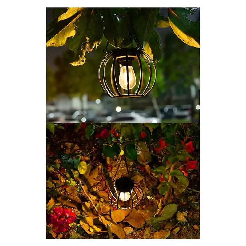 B62B-Solar Lanterns Outdoor Lights, Metal Solar Lantern Lights, Brighter Hanging Solar Lights Outdoor Waterproof 4 Pack