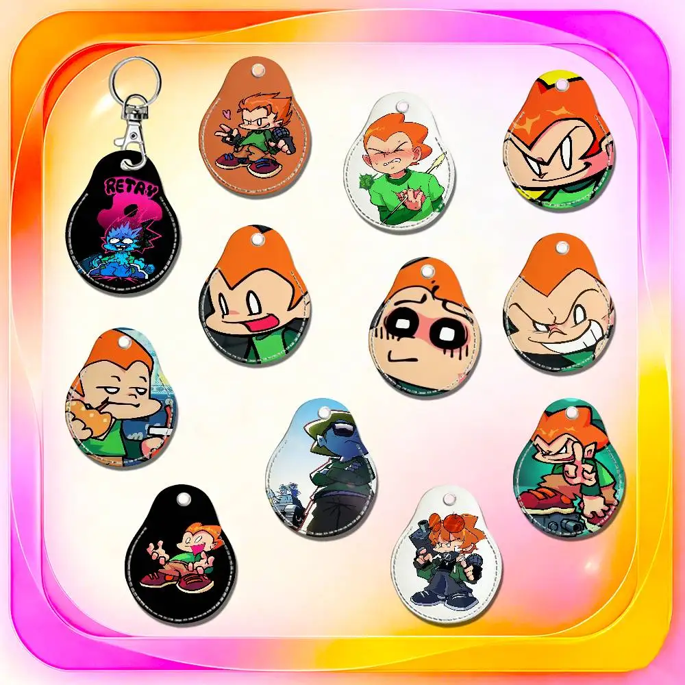 For Friday Night Funkin Pico For AirTag Case Card Holder Keychain ID Credit Bank Access Badge For Air Tag Case Shell