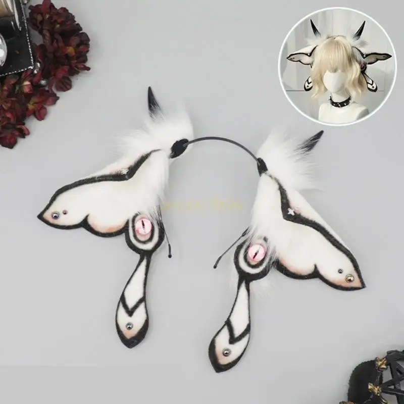31BF Realistic Wolf Ear Headbands Cosplay Costume Hair Hoop Adjustable Size Headgear for Festivals and Celebrations