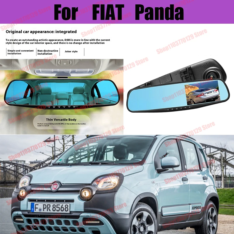 

For FIAT Panda High definition dual lens driving recorder with front and rear dual recording reverse images Car dvr
