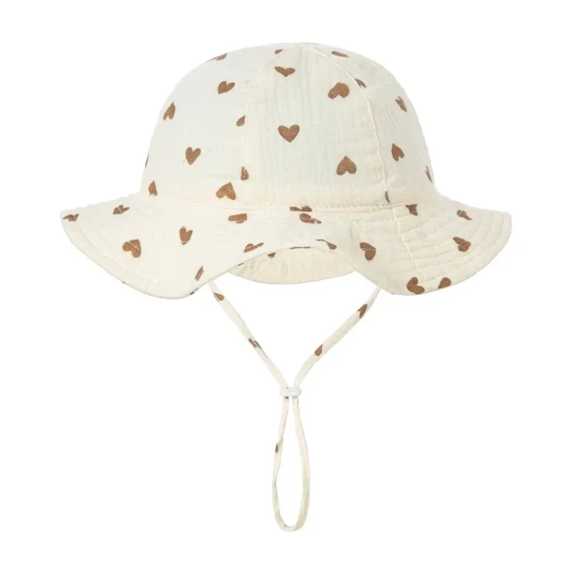 3-12M Baby Sun Hat Fashion Bucket Hat Anti-Wind Sun Protective Panama Hat for Girl Infant Boys Girl Fisherman Hat