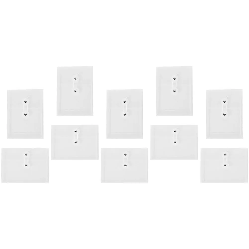 10Pcs Document Bags Plastic Button Design File Organizer for Office School File Pockets Clear Document Holders A6 Storage