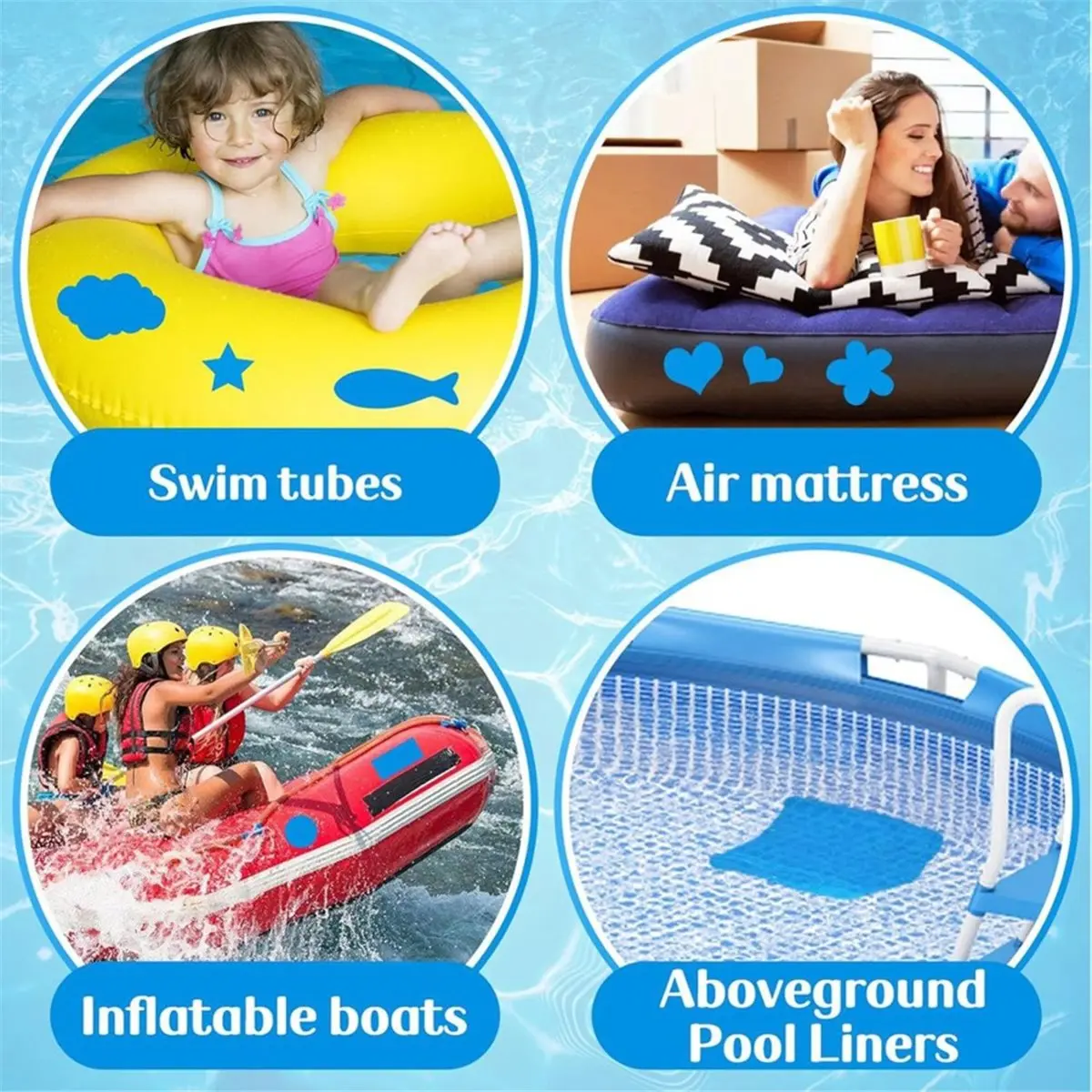 4ft X 2.8ft Exlarge Pool Liner Repair Patch - Self-Adhesive Vinyl Patch Kit for in-Ground or Above Ground Pools