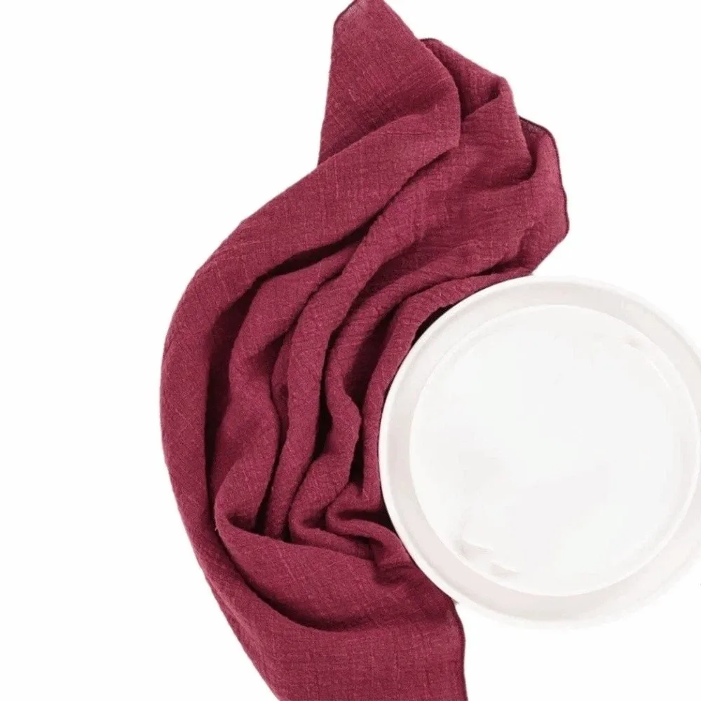 2PCS Modern 42*42 cm Lock Edge Napkins Minimalist Soft Cotton Cloth Napkins Handmade Reusable Gauze Napkins Table Setting