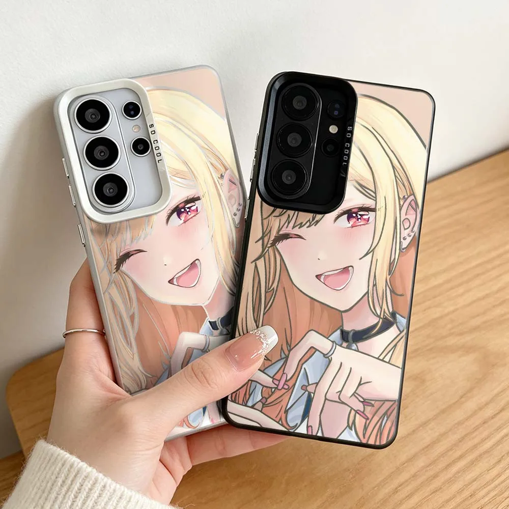 Cute Marin Kitagawa Cover For Samsung Galaxy S26 S25 S24 S23 S22 S21 S20 Plus Edge Ultra FE Colored Silver Phone Case