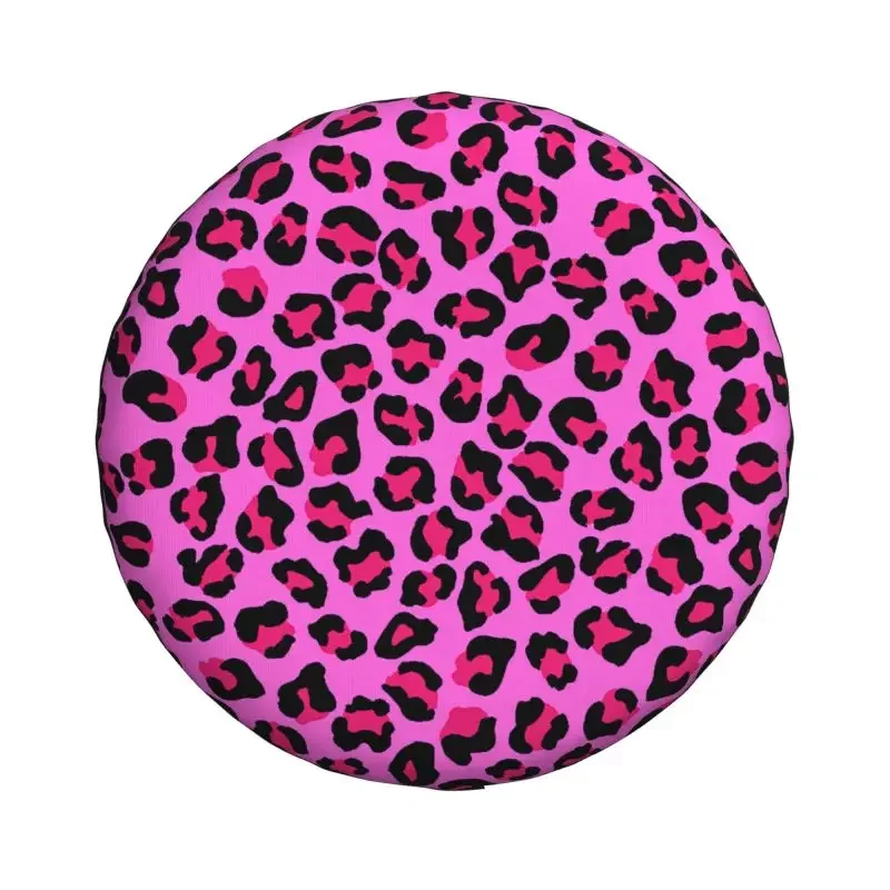 Leopard Cheetah Seamless Pattern Spare Tire Cover for Jeep Mitsubishi Pajero Animal Skin Print Spots 4WD Car Wheel Protectors