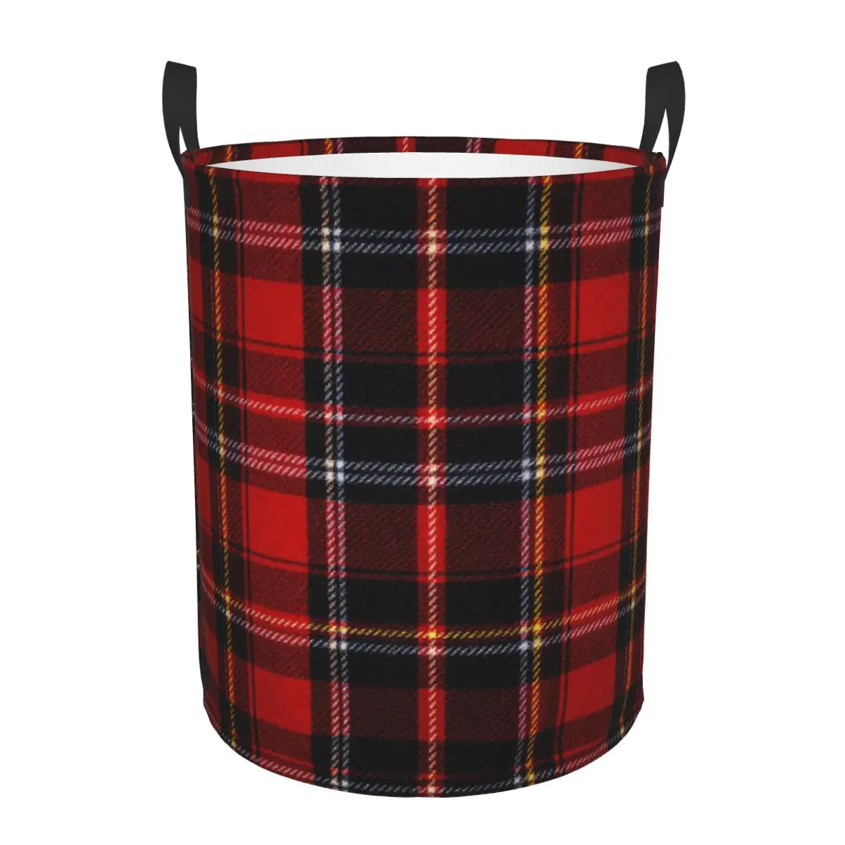 

Red Checkered Round Laundry Hamper Storage Basket Toys Clothes Organizer Bin for Home Bathroom Bedroom Dorm Nursery Decor