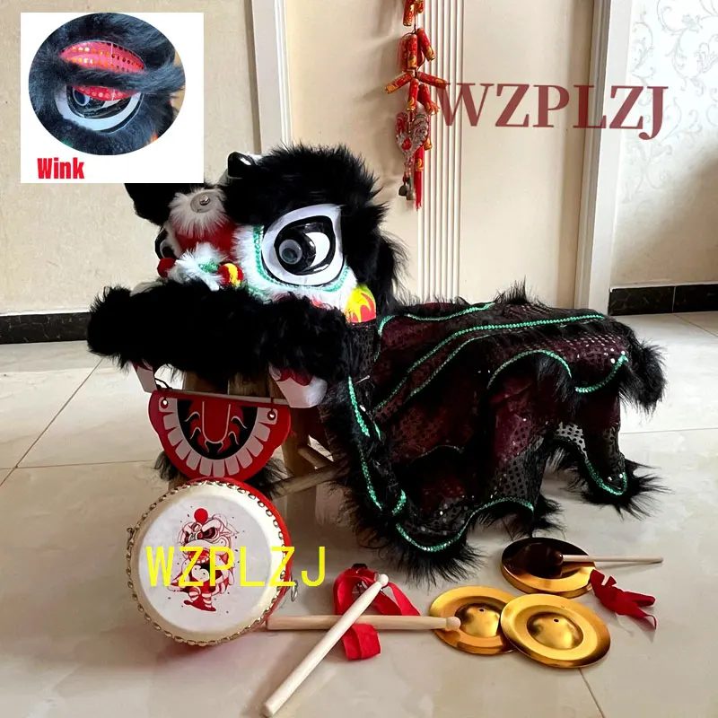 Wink Classic 14 inch  Lion Dance Costume Pants Drum gong cymbal 5-9 Age boy girl Toy Child toy Performance Sport Stage Festival