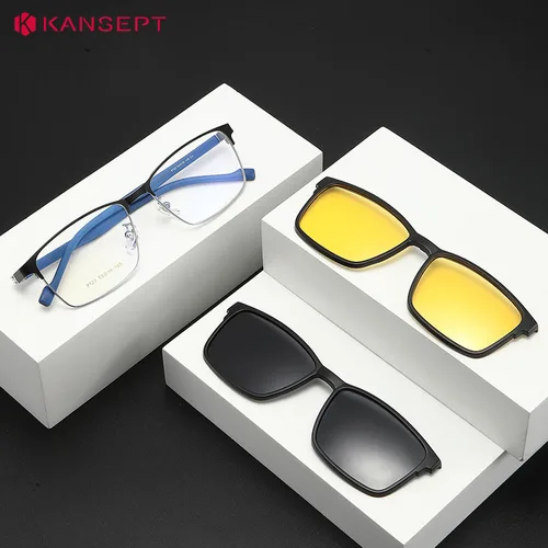 Imagen 2 del producto KANSEPT gafas de lectura magnéticas con Clip con lentes de cristal para leer gafas de sol para hombres lentes de mujer gafas para hombres Lunette