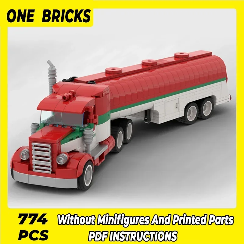 City Car Model Moc Building Bricks Octan Tractor Tanker Trailer Technology Modular Blocks Gifts Christmas Toys DIY Sets Assembly