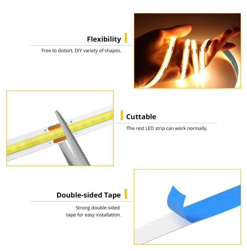 1m/2m/3m COB LED Strip Lights DC 5V USB Motion Sensor Switch Dimmable Flexible Tape Lamp Linear Ribbon RA90 Room Backlight Decor