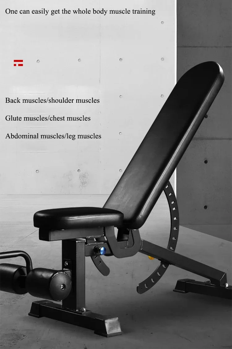 Banc de musculation multifonctionnel, équipement de fitness, poids réglable, assis