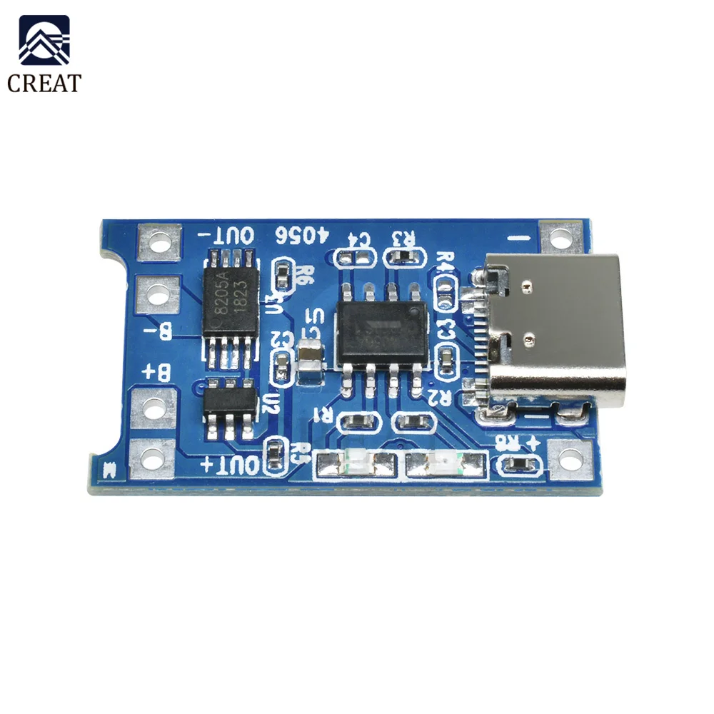 5PCS TP4056 Type-c USB 5V 1A 18650 Lithium Battery Charger Li-ion Module Charge Board With Protection Dual Functions