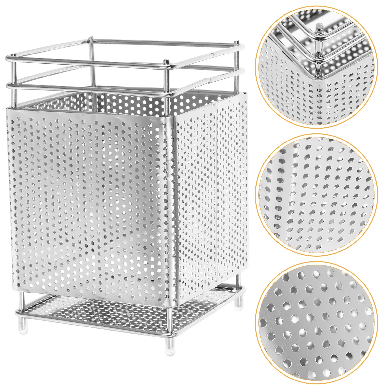 

Wall-Mounted Chopstick With Drainage Stainless Steel Utensil Organizer Storage Container For Kitchen Countertop Drying