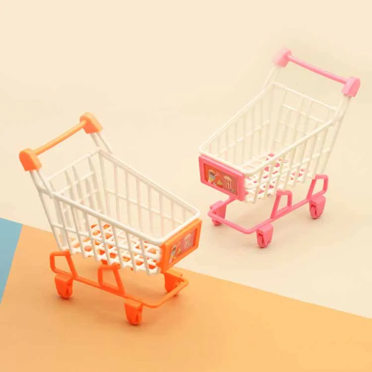 Dollhouse Accessories Simulation Mini Supermarket Shopping Cart Toy Model Miniature Scene Small Ornaments Kids Play House Toys