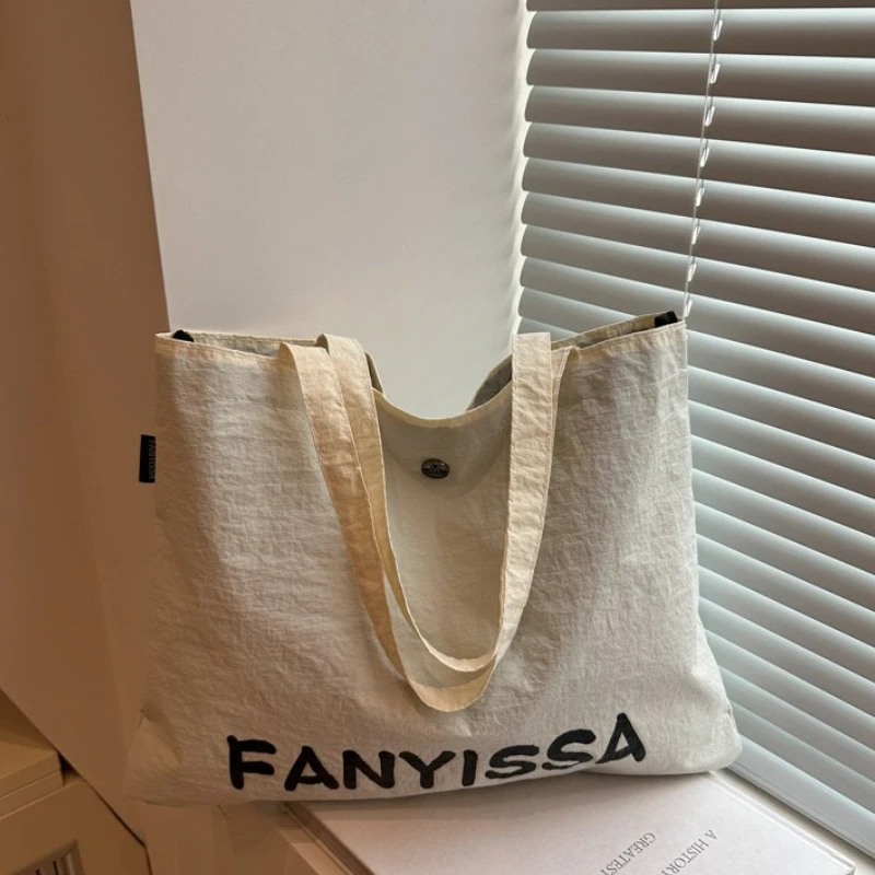 

Женские нейлоновые сумки на плечо с буквенным принтом, студенческие сумки для девочек в студенческом стиле, большая легкая простая женская сумка-тоут