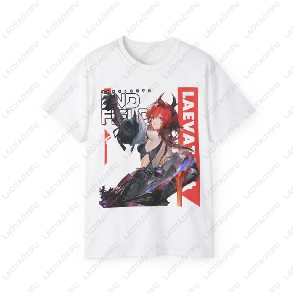 Arknights Endfield Laevatain Graphic Printed T Shirt Hot Open-world Adventure RPG Game Cosplay Tshirt Short Sleeve Man Women Tee
