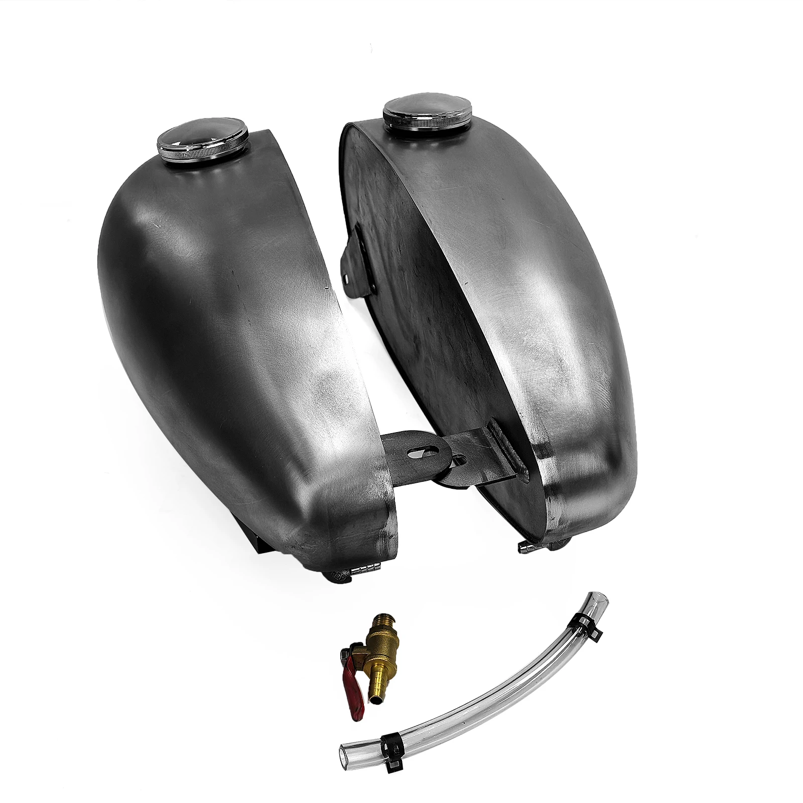 Motorbike 12 L Petrol Gas Fuel Tank Dual Oil Box Can For Harley Retro Drip Flatside Fat Bob Splitted