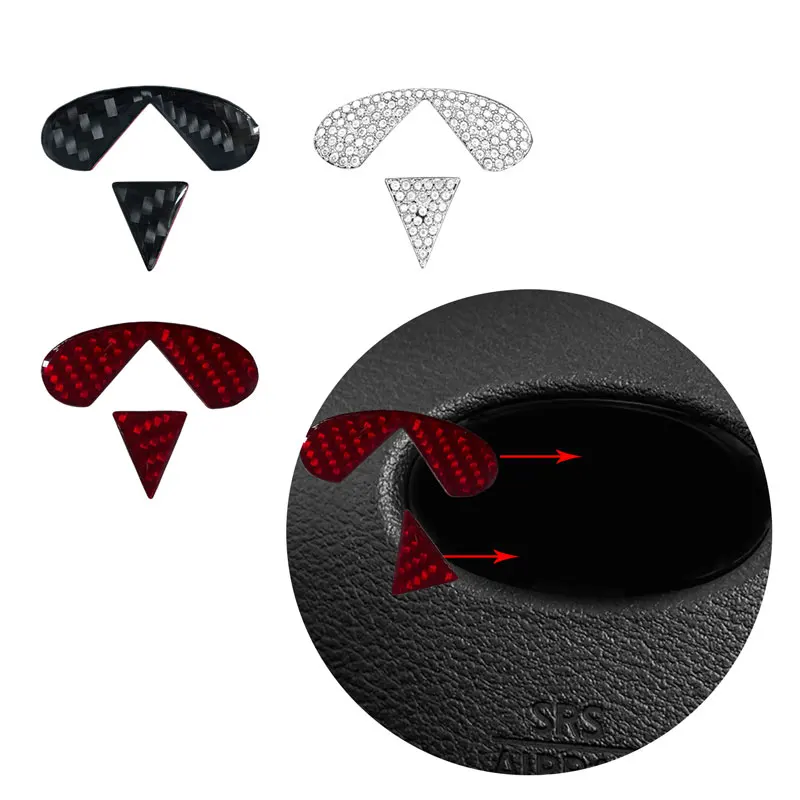 Для Infiniti QX60, QX50, QX70, QX80, Q50, G37, Q70, QX70, G35, эмблема, 3D наклейки, кристаллы, Алмазное/углеродное волокно, Автомобильное рулевое устройство