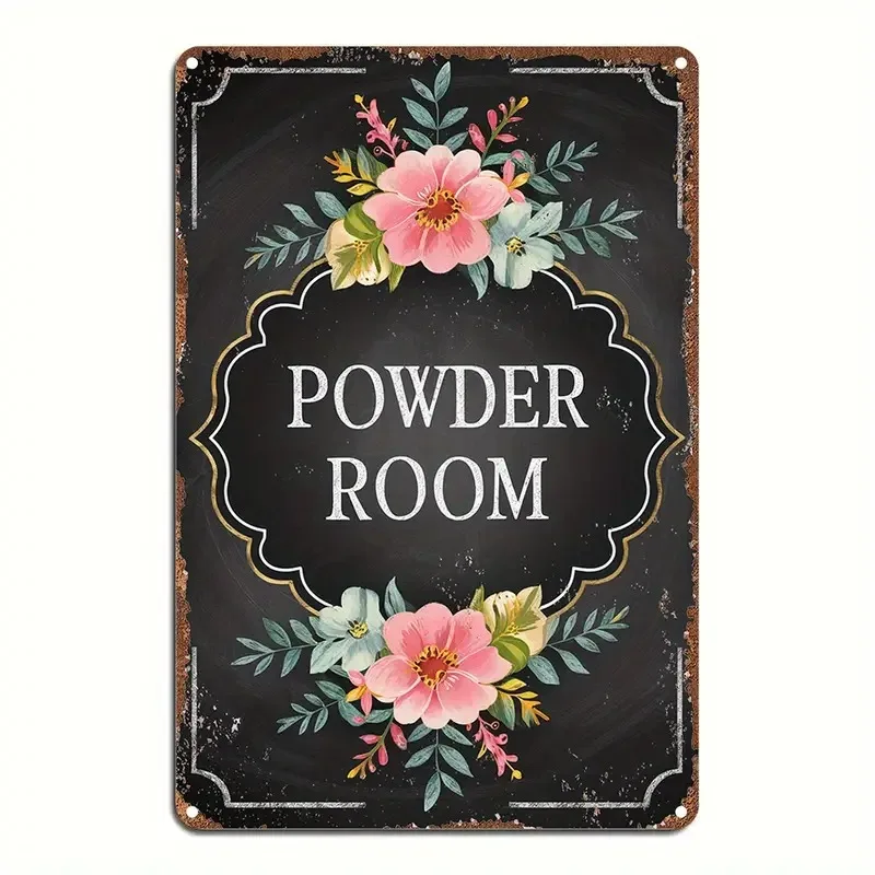 2D Flat Single Piece 12X8Inch Aluminum 2D Flat Room Decoration - Vintage Floral 