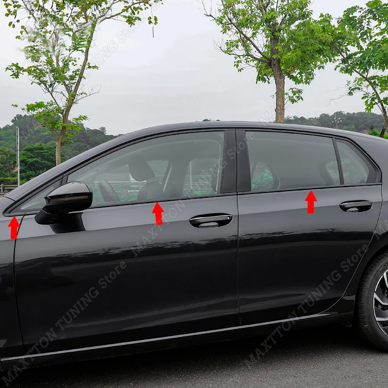 For VW Golf MK8 MK8.5 2020-2025 TSI TDI Life/Style Gloss Black Car Window Trim Strip Exterior Body Kit Decorative Stickers - view 2