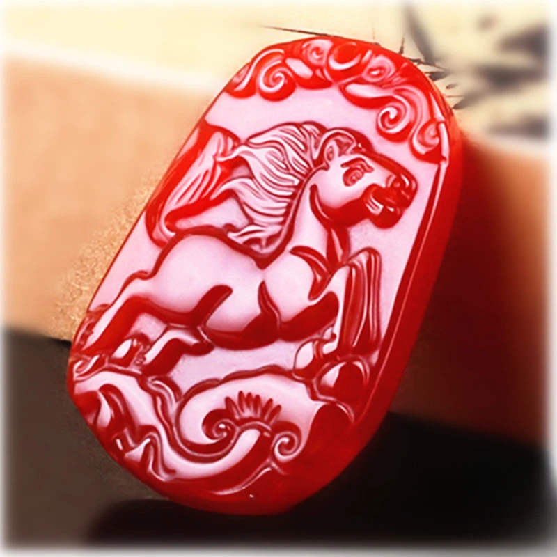 

Agate Twelve Zodiac Chalcedony Big Horse Brand Jade Pendant
