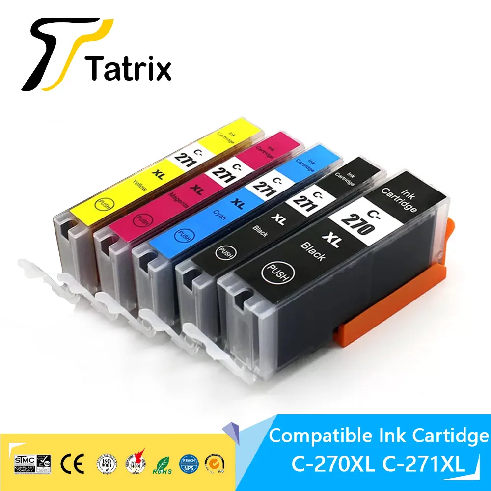 

Совместимый чернильный картридж Tatrix для Canon 270 271 PGI 270XL CLI 271XL для принтеров Canon PIXMA TS5020/6020/8020/9020 MG5720/5721