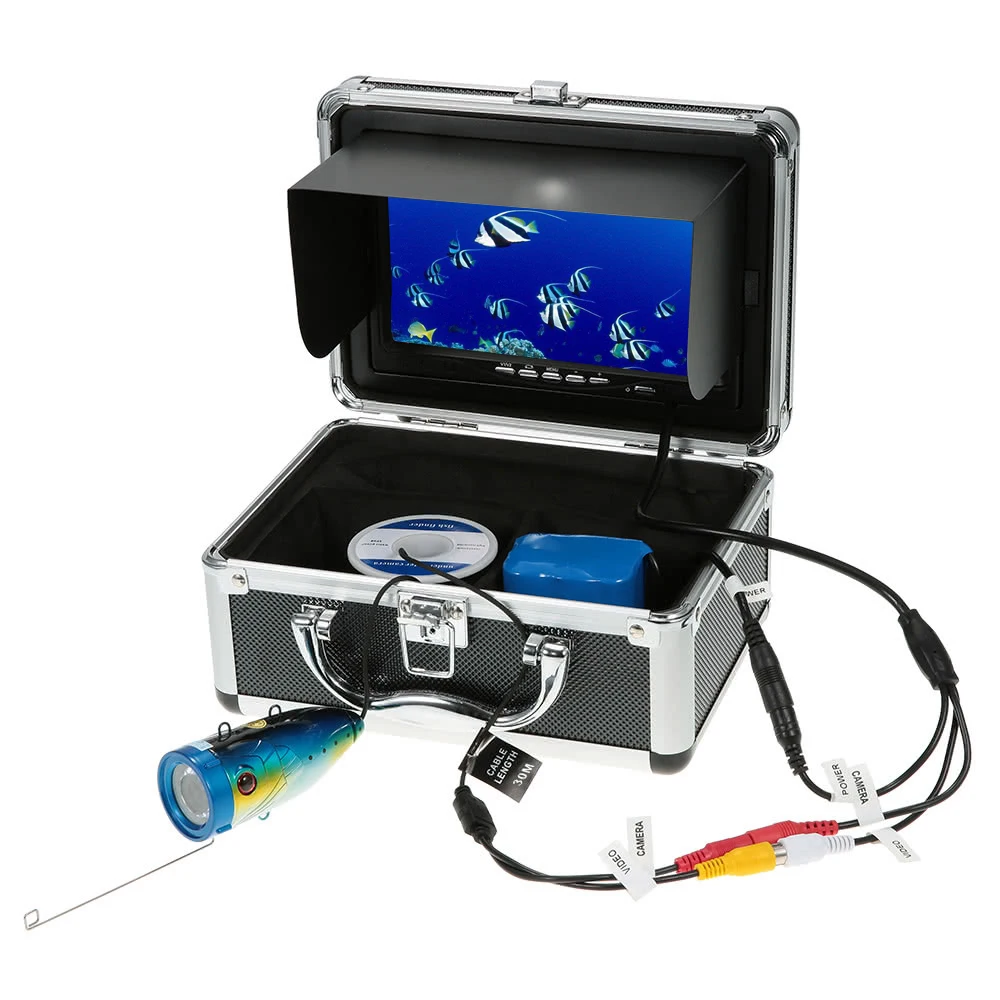 

7 Inch Monitor 15M Cable 1000TVL HD Waterproof Underwater Ice Fishing Camera 12PCS White LED Underwater Fish Finder Camera