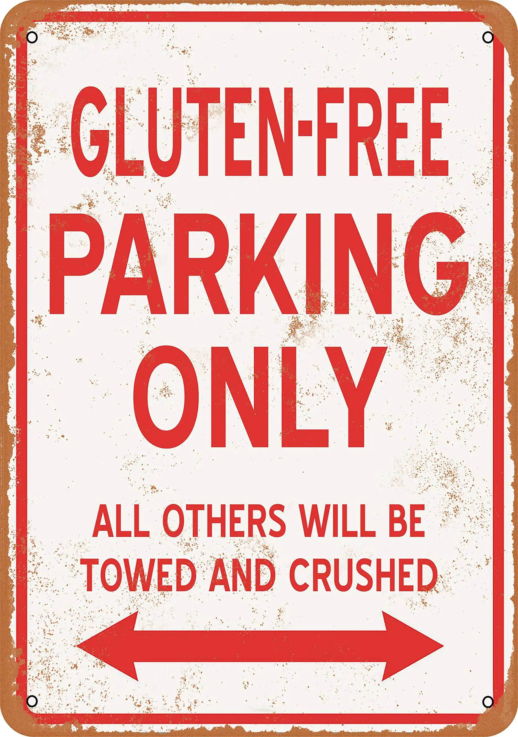 1PCS,RetroRust 7 x 10 METAL SIGN - GLUTEN-FREE PARKING ONLY - Vintage Rusty Look