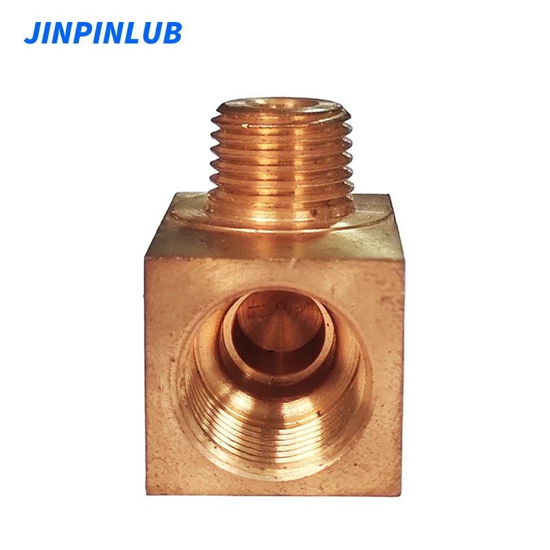 JINPINLUB Brass Right Angle Sleeve Compression Fittings 6mm 8mm 10mm Tubing Elbow For Oil Lubrication Pump