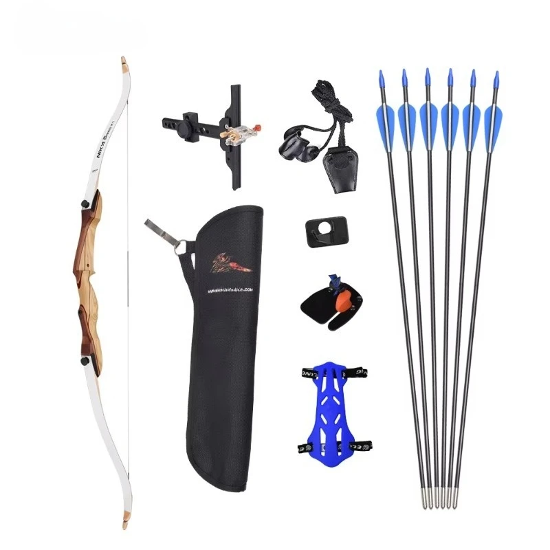 Archery Wood Bow and Arrow Set Children Adult Beginner Shooting Target Reversal Bow