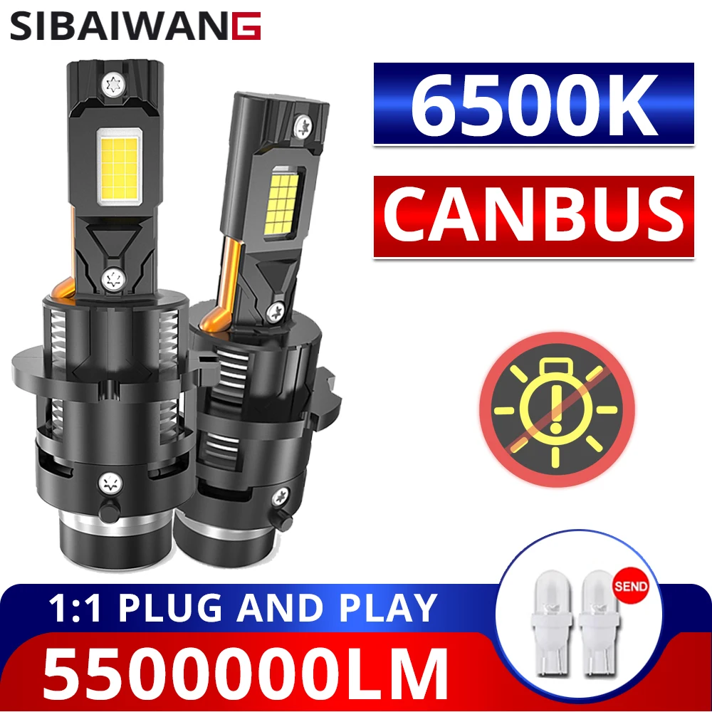 New D2S D4S LED Headlight Canbus D2R D4R Auto Bulbs Super Bright Two-sided D2 LED Car Lamp Xenon HID 6500K Plug&Play 12V 24V
