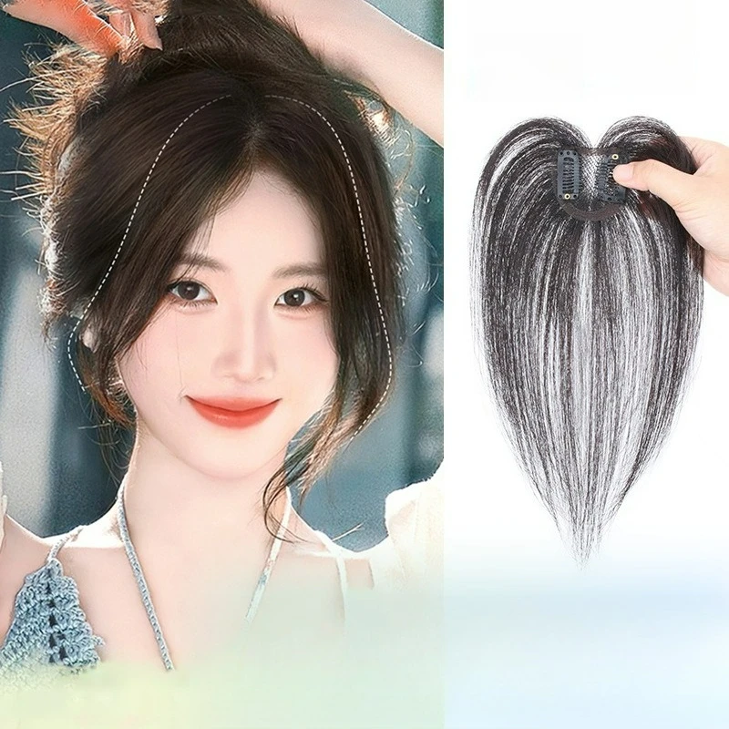 

Natural Color/Mocha Human Hair Toppers For Women 2 Clips In Straight Topper Hairpieces For Hair Loss Volume Cover Grey Hair