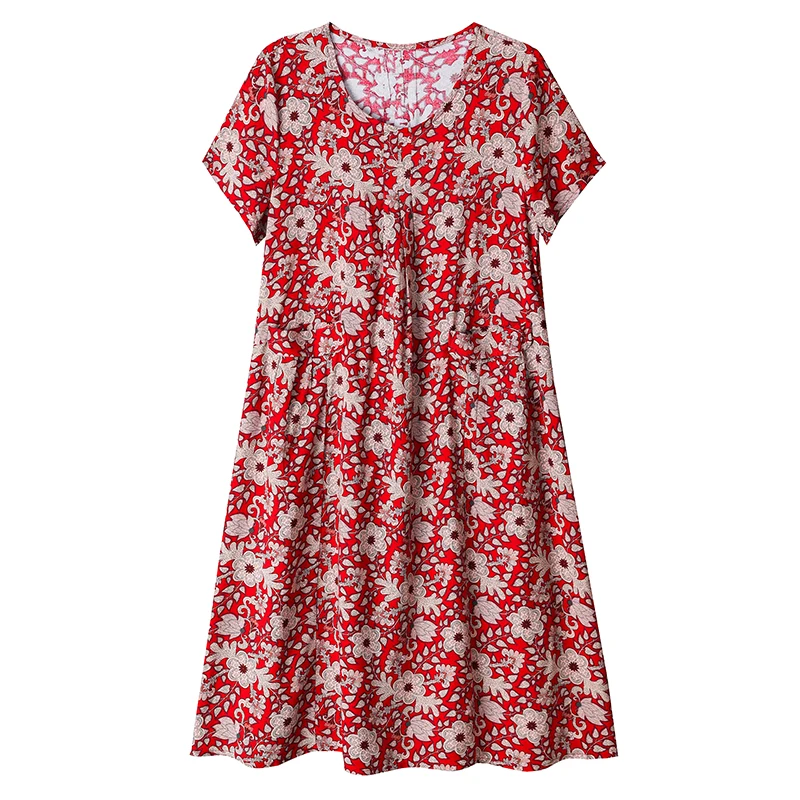 New Fashion  Summer Women For women Plus Size Dress Casual Vintage Elegant Floral Dresses Woman Clothes