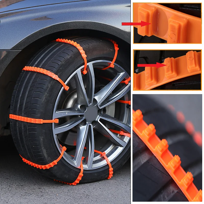 Universal Snow Chain Tyre Chain 10PCS Urethane Set Wheel Ties Belts Car Tires Chains Winter Anti-Slip Chain Anti Skid Sn