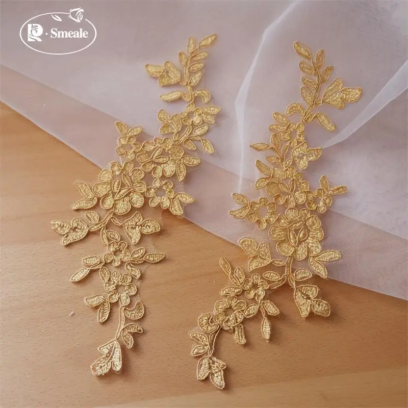 20 Stück/10 Paar Spitzenborte mit glänzenden Pailletten und verspiegelten Blumen. Hochzeitskleid, Hochzeitsschuhe, Kopfschmuck, DIY-Nähzubehör RS253203 – Detail 6